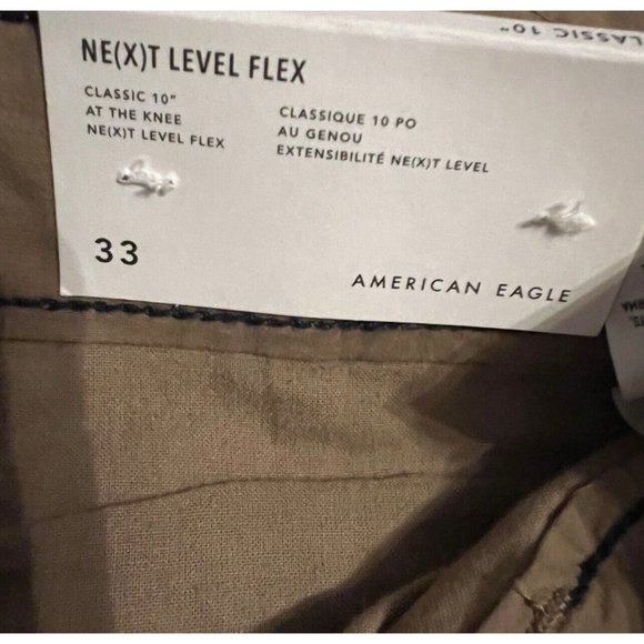 American Eagle Classic Shorts NE(X) Level Flex 33 Khaki 10” Inseam NWT - Picture 5 of 5